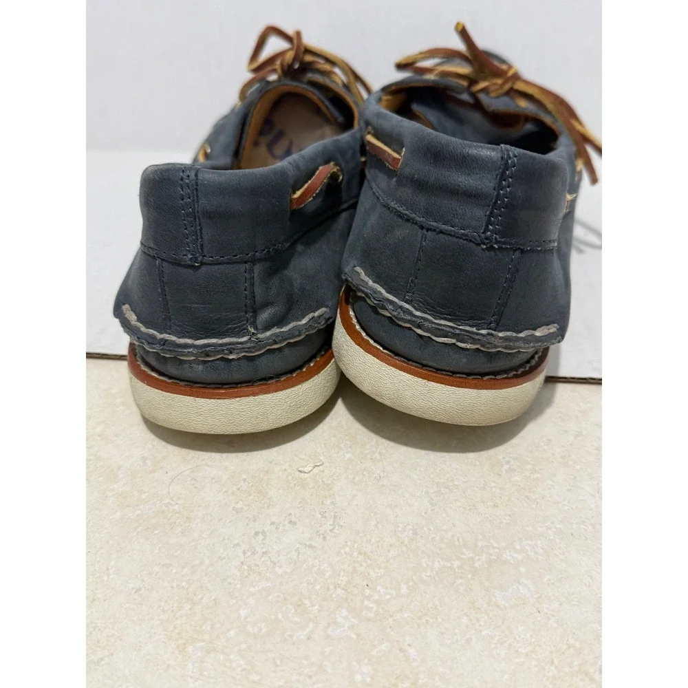 Sperry Gold Cup Authentic Original Mens 13M Navy Blue Leather Boat STS15803